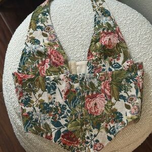 Floral Tapestry Halter Top